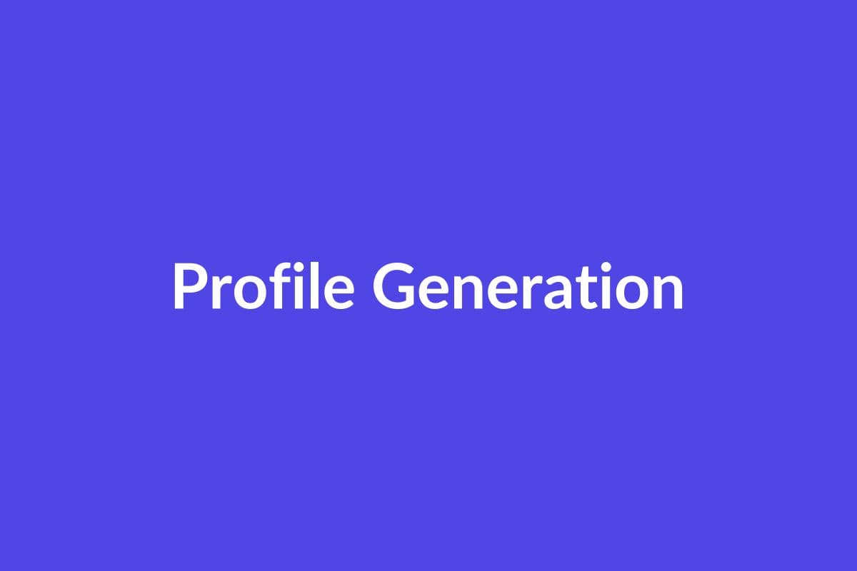 Profile Generation feature screenshot